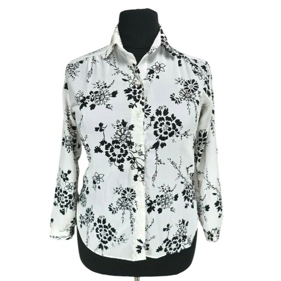 The Young and The Restofus Tops - The Young and The Restofus Floral Button Up Shirt Women Plus Size S   286P